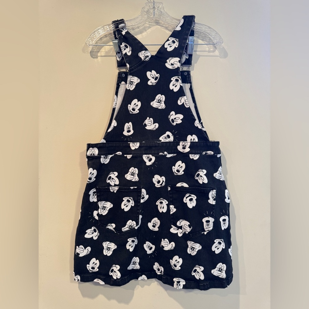 Women’s Black and White Mickey Print Overall Dress - Picture 2 of 6